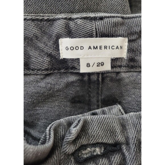 NWT Good American Good Classic Raw Hem Black Jeans GCRH625TFT BLACK170 Sz 8/29 - Picture 9 of 9